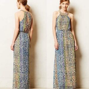 HD IN PARIS Anthropologie Mayacamas Multicolor Beaded Maxi Dress